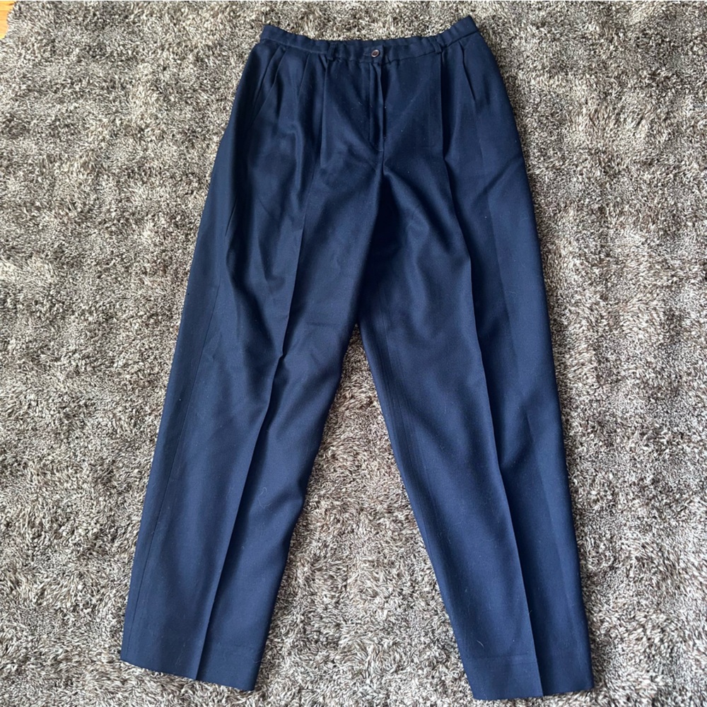 Vintage Pendleton Navy Blue Trousers 100% Virgin Wool
